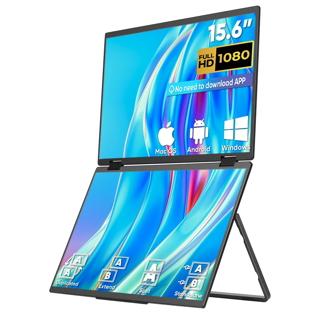 Monitor Portable Usb - จอภาพพับได้ขนาด 15.6 นิ้ว แบบพกพา รองรับพอร์ต USB