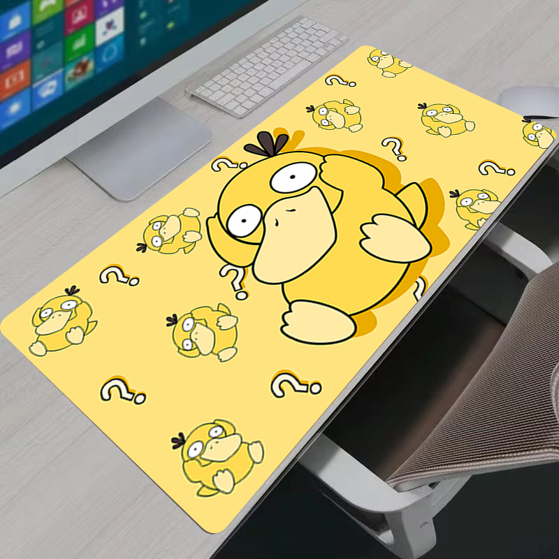 Keyboard Laptop Accessories - แผ่นรองเมาส์อะนิเมะ P-Pokemon Psyduck XXL แผ่นรองเมาส์สำหรับเล่นเกมขนาดใหญ่แผ่นรองโต๊ะยางกันลื่นแล็ปท็อปพีซีอุปกรณ์เสริมแผ่นรองคีย์บอร์ดเกมเมอร์