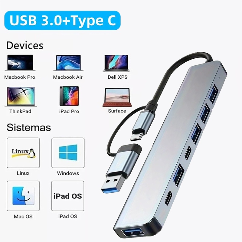 Laptop Accessories Macbook - ฮับ USB3.0 2 in 1 7