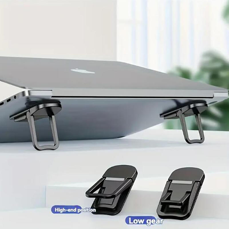 Laptop Accessories Distributor - ขาตั้งแล็ปท็อปแบบพับได้ขนาดเล็ก 2/4 ชิ้น ปรับมุมได้สองระดับ พกพาสะดวก ช่วยระบายความร้อน