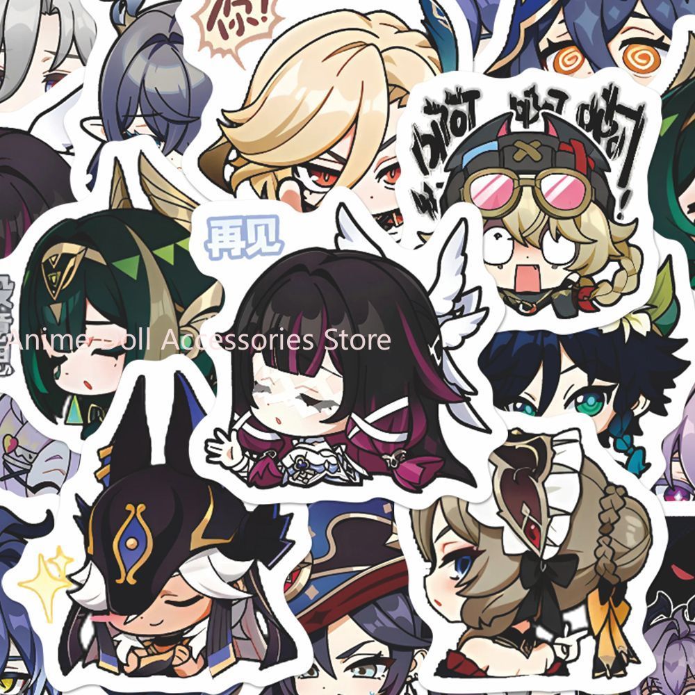 Laptop Accessories All - 64PCS เก็นชิน อิมแพ็ค มูนเมเดนอะนิเมะสติกเกอร์การ์ตูนกราฟฟิตี้สติ๊กเกอร์หมวกกันน็อคสเก็ตบอร์ดแล็ปท็อปสติกเกอร์ตกแต่งรถจักรยานยนต์
