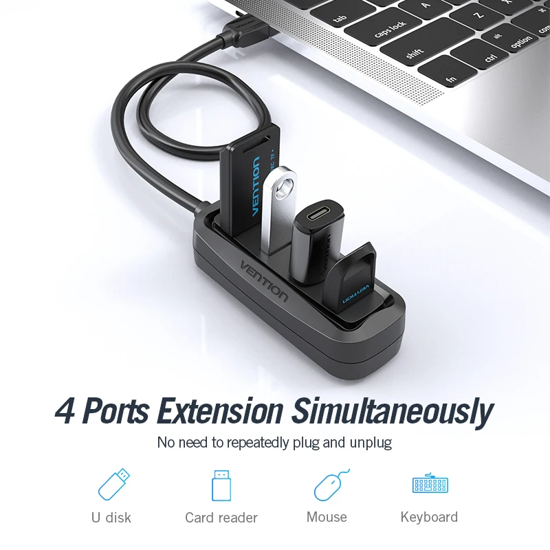 Vention ฮับ2.0 USB 4พอร์ตพร้อม - Xiaomi Laptop Accessories บทวิจารณ์และราคา