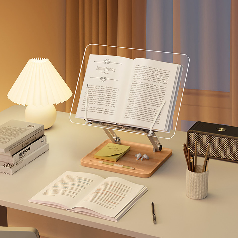 แท่นอ่านหนังสือไม้พร้อมไฟอะคริ - Laptop Office Accessories บทวิจารณ์และราคา