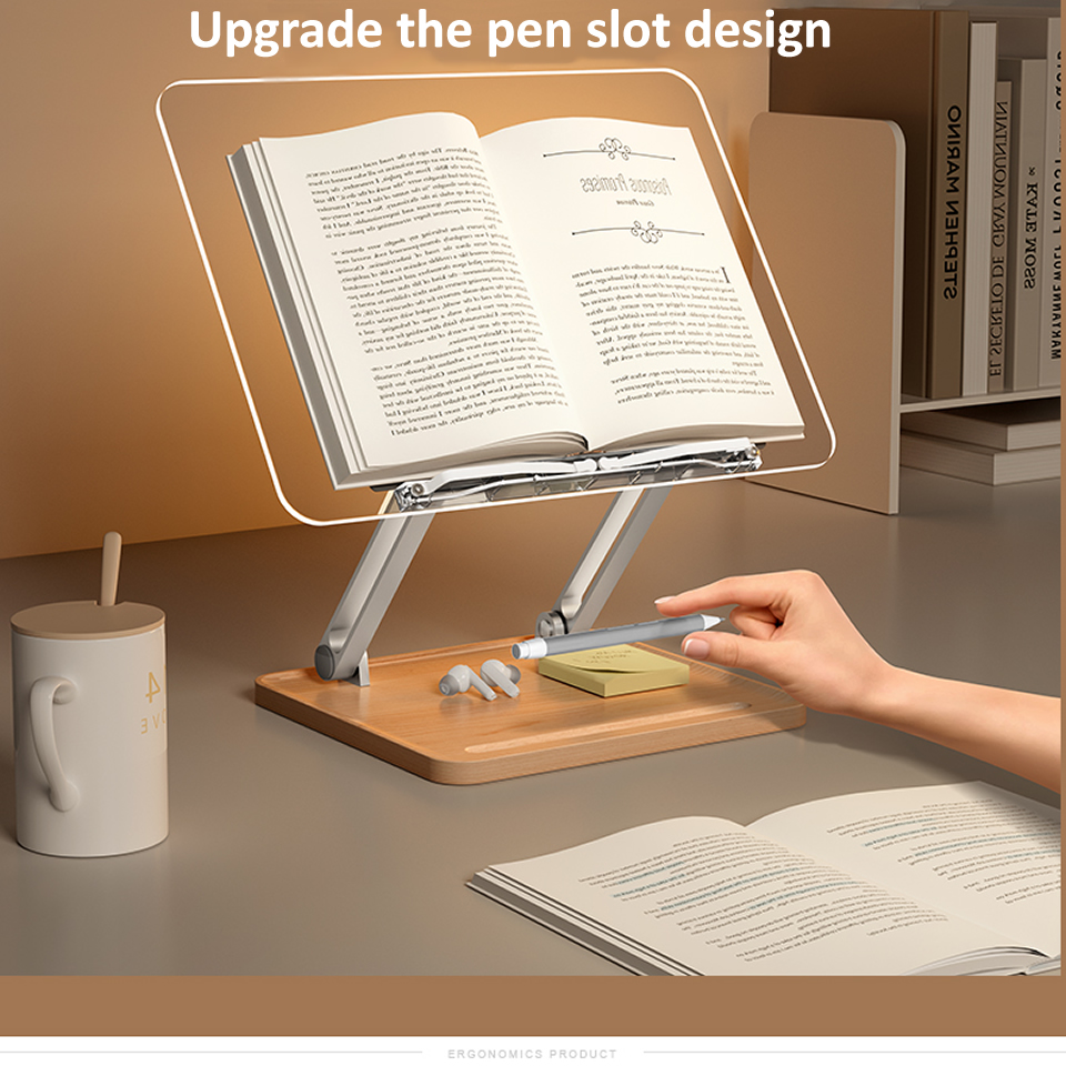 แท่นอ่านหนังสือไม้พร้อมไฟอะคริ - Laptop Office Accessories บทวิจารณ์และราคา