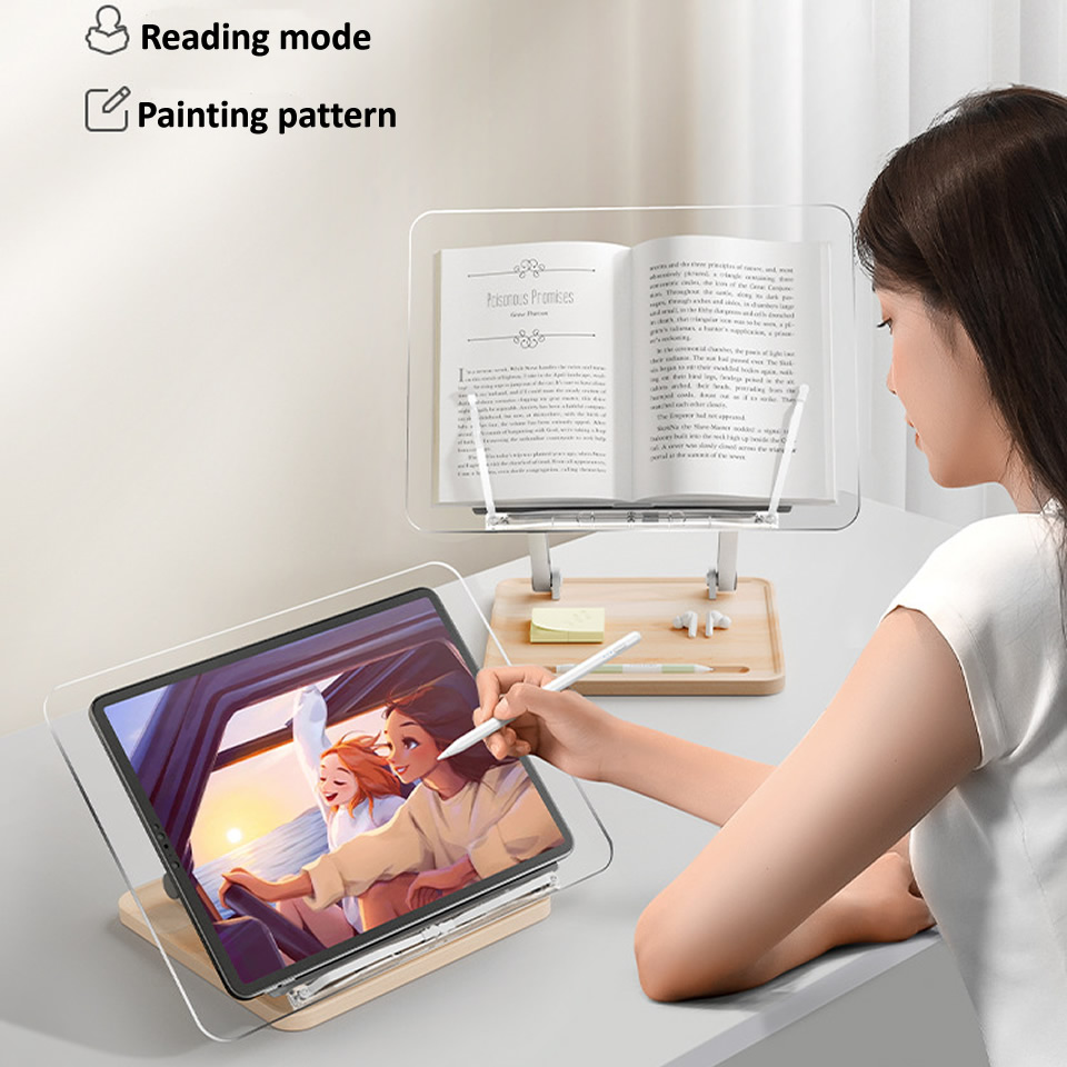 แท่นอ่านหนังสือไม้พร้อมไฟอะคริ - Laptop Office Accessories บทวิจารณ์และราคา