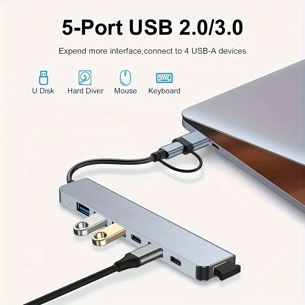 ฮับ USB3.0 2 in 1 7 พอร์ต ชนิด - Laptop Accessories Macbook บทวิจารณ์และราคา