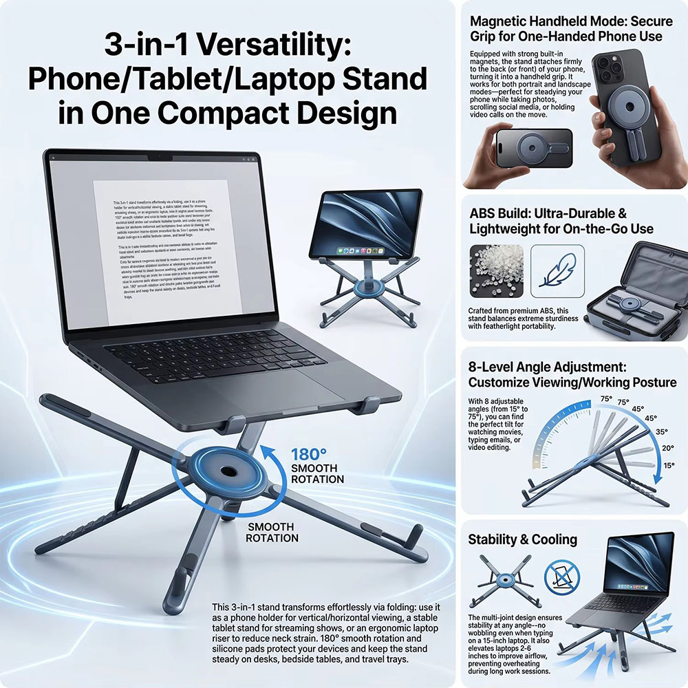 ที่วางโทรศัพท์แม่เหล็กแบบพกพาแ - Laptop Office Accessories บทวิจารณ์และราคา