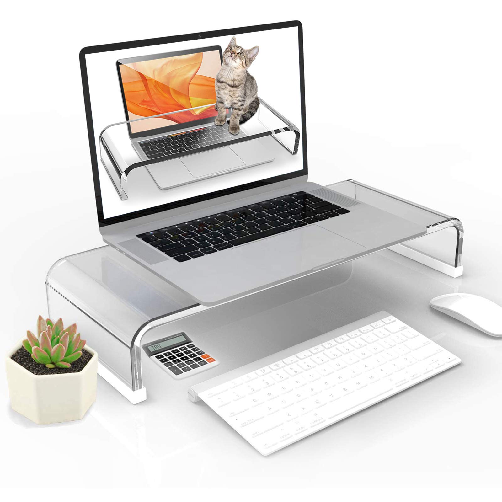 ขาตั้งแล็ปท็อปอะคริลิคใสทนทานป - Keyboard Laptop Accessories บทวิจารณ์และราคา