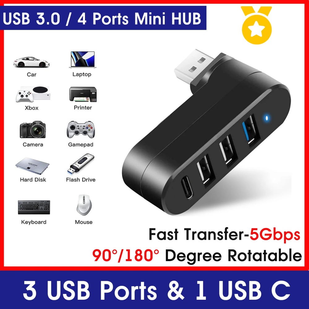 มินิสปลิตเตอร์ 4 พอร์ตยูเอสบีฮ - Laptop Accessories Macbook บทวิจารณ์และราคา